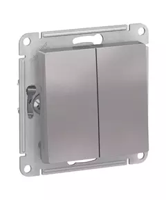Механизм переключателя 2-кл. СП AtlasDesign 10А IP20 (сх. 6/2) 10AX алюм. SchE ATN000365