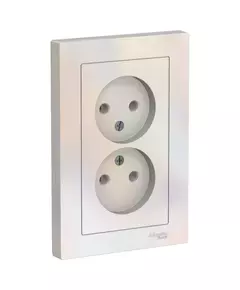 Розетка 2-м СП AtlasDesign 16А IP20 без заземл. в сборе жемчуж. SchE ATN000420