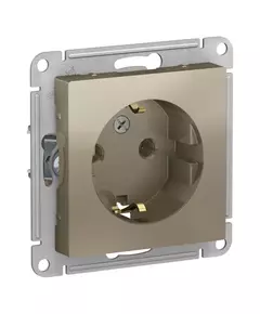 Механизм розетки 1-м СП AtlasDesign 16А IP20 с заземл. шампань SchE ATN000543