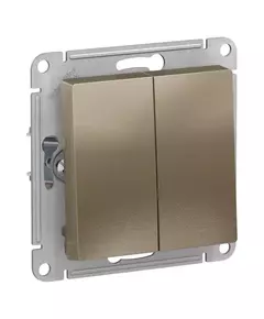 Механизм выключателя 2-кл. СП AtlasDesign 10А IP20 (сх. 5) 10AX шампань SchE ATN000551