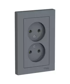 Розетка 2-м СП AtlasDesign 16А IP20 без заземл. в сборе грифель SchE ATN000720