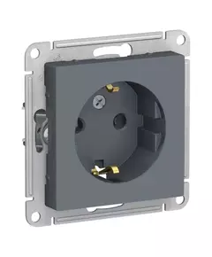 Механизм розетки 1-м СП AtlasDesign 16А IP20 с заземл. защ. шторки грифель SchE ATN000745