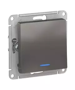 Механизм выключателя 1-кл. СП AtlasDesign 10А IP20 (сх. 1а) 10AX с подсветкой сталь SchE ATN000913