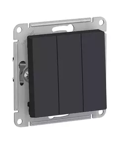Механизм выключателя 3-кл. СП AtlasDesign 10А IP20 (сх. 1+1+1) 10AX карбон SchE ATN001031