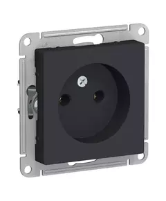 Механизм розетки 1-м СП AtlasDesign 16А IP20 без заземл. карбон SchE ATN001041