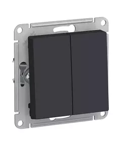 Механизм выключателя 2-кл. СП AtlasDesign 10А IP20 (сх. 5) 10AX карбон SchE ATN001051