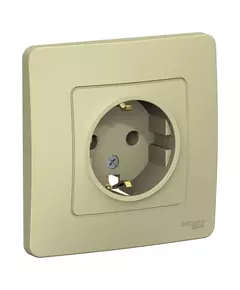 Розетка 1-м СП Blanca 16А IP20 250В с заземл. без защ. шторок беж. SchE BLNRS001017