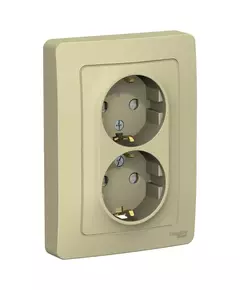 Розетка 2-м СП Blanca 16А IP20 250В с заземл. защ. шторки беж. SchE BLNRS001127