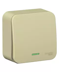 Выключатель 1-кл. ОП Blanca 10А IP20 (сх. 1) 250В с подсветкой с изолир. пластиной беж. SchE BLNVA101117