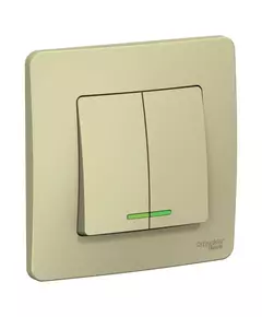 Выключатель 2-кл. СП Blanca 10А IP20 (сх. 5) 250В с подсветкой беж. SchE BLNVS010517