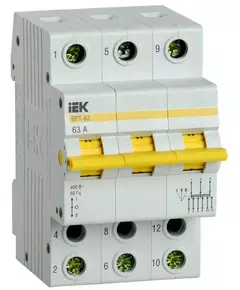 Выключатель-разъединитель трехпозиционный 3п ВРТ-63 63А IEK MPR10-3-063