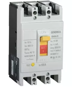 Выключатель автоматический 3п 100А 18кА ВА66-31 GENERICA IEK SAV10-3-0100-G
