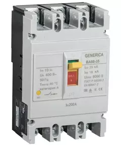 Выключатель автоматический 3п 200А 25кА ВА66-35 GENERICA IEK SAV30-3-0200-G