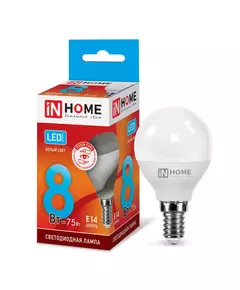 Лампа светодиодная LED-ШАР-VC 8Вт 230В E14 4000К 720лм IN HOME 4690612020556