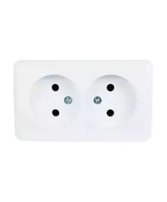Розетка 2-м ОП Viola 16А IP20 без заземл. бел. LEZARD 751-0200-128