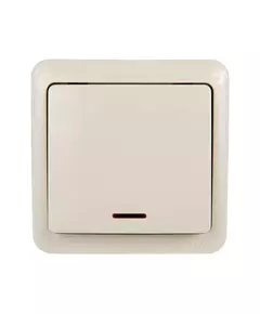 Выключатель 1-кл. 1п ОП Viola 10А IP20 с подсветкой крем. LEZARD 751-0300-111