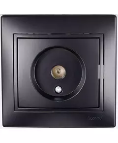 Розетка TV СП Мира проходная черн. бархат LEZARD 701-4242-129