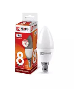 Лампа светодиодная LED-СВЕЧА-VC 8Вт 230В E14 6500К 720лм IN HOME 4690612024806