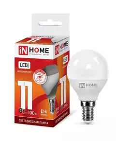 Лампа светодиодная LED-ШАР-VC 11Вт 230В E14 6500К 990лм IN HOME 4690612024929