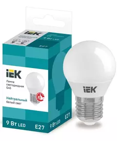 Лампа светодиодная ECO G45 9Вт шар 4000К E27 230В IEK LLE-G45-9-230-40-E27