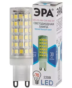 Лампа светодиодная JCD-9W-CER-840-G9 720лм ЭРА Б0033186