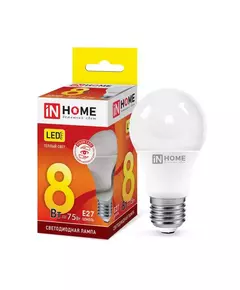 Лампа светодиодная LED-A60-VC 8Вт 230В E27 3000К 720Лм IN HOME 4690612024004