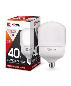 Лампа светодиодная LED-HP-PRO 40Вт 230В 6500К E27 3600лм с адаптером IN HOME 4690612031101