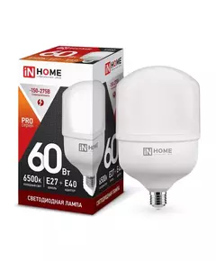 Лампа светодиодная LED-HP-PRO 60Вт 230В 6500К E27 5400Лм с адаптером IN HOME 4690612031132