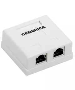 Розетка информационная RJ45 кат.5е FTP 2 порта настенная GENERICA ITK CS2-1C5EF-22-G