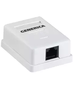 Розетка информационная RJ45 кат.5е UTP 1 порт настенная GENERICA ITK CS2-1C5EU-12-G