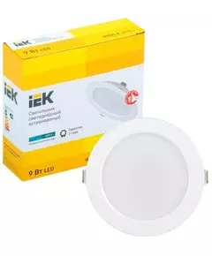 Светильник светодиодный ДВО 1612 9Вт 4000К IP20 круг бел. IEK LDVO0-1612-09-4000-K01