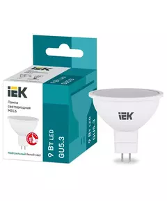 Лампа светодиодная MR16 софит 9Вт 230В 4000К GU5.3 IEK LLE-MR16-9-230-40-GU5