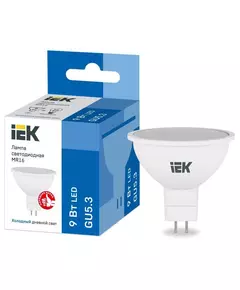 Лампа светодиодная MR16 софит 9Вт 230В 6500К GU5.3 IEK LLE-MR16-9-230-65-GU5
