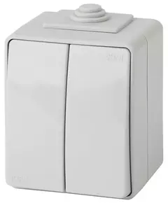 Выключатель 2-кл. ОП Эра Эксперт 10А IP65 11-1604-03 250В 10AX (10/100/1600) сер. Эра Б0035976