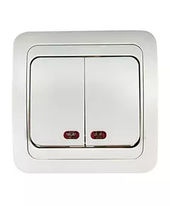 Выключатель 2-кл. СП Classico 10А IP20 с подсветкой 2123 бел. ASD / IN HOME 4680005959877