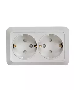 Розетка 2-м BOLLETO защ. шторки с заземл. накл. 7128х бел. ASD / IN HOME 4690612000961