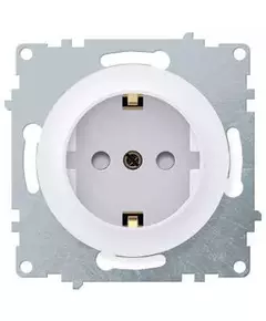 Механизм розетки 1-м СП Florence 16А IP20 с заземл. винт. контакты защ. шторки бел. 1E10101300 OneKeyElectro 2172764
