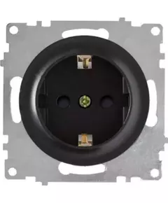 Механизм розетки 1-м СП Florence 16А IP20 с заземл. винт. контакты защ. шторки черн. 1E10101303 OneKeyElectro 2172810