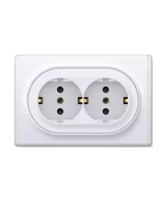 Розетка 2-м СП Florence 16А IP20 с заземл. винт. контакты бел. 1E10401300 OneKeyElectro 2172767