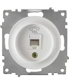 Механизм розетки телеф. 1-м СП Florence 1xRJ11 бел. 1E20601300 OneKeyElectro 2172769
