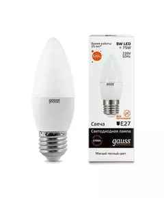 Лампа светодиодная Elementary Candle E27 8Вт 3000К Gauss 33218