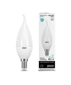 Лампа светодиодная Elementary Candle Tailed E14 6Вт 4100К Gauss 34126