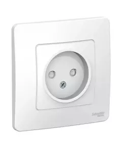 Розетка 1-м СП Blanca 16А IP20 250В без заземл. защ. шторки бел. SchE BLNRS000111