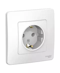 Розетка 1-м СП Blanca 16А IP20 250В с заземл. без защ. шторок бел. SchE BLNRS001011