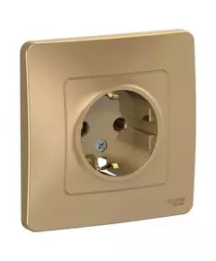 Розетка 1-м СП Blanca 16А IP20 250В с заземл. без защ. шторок титан SchE BLNRS001014