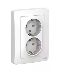 Розетка 2-м СП Blanca 16А IP20 250В с заземл. без защ. шторок бел. SchE BLNRS001021