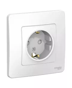Розетка 1-м СП Blanca 16А IP20 250В с заземл. защ. шторки бел. SchE BLNRS001111