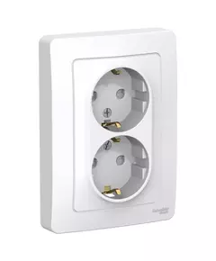 Розетка 2-м СП Blanca 16А IP20 250В с заземл. защ. шторки бел. SchE BLNRS001121