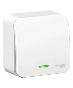 Переключатель 1-кл. ОП Blanca 10А IP20 (сх. 6) 250В с подсветкой с изолир. пластиной бел. SchE BLNVA106111