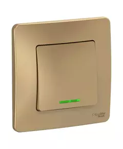 Выключатель 1-кл. СП Blanca 10А IP20 (сх. 1) 250В с подсветкой титан SchE BLNVS010114